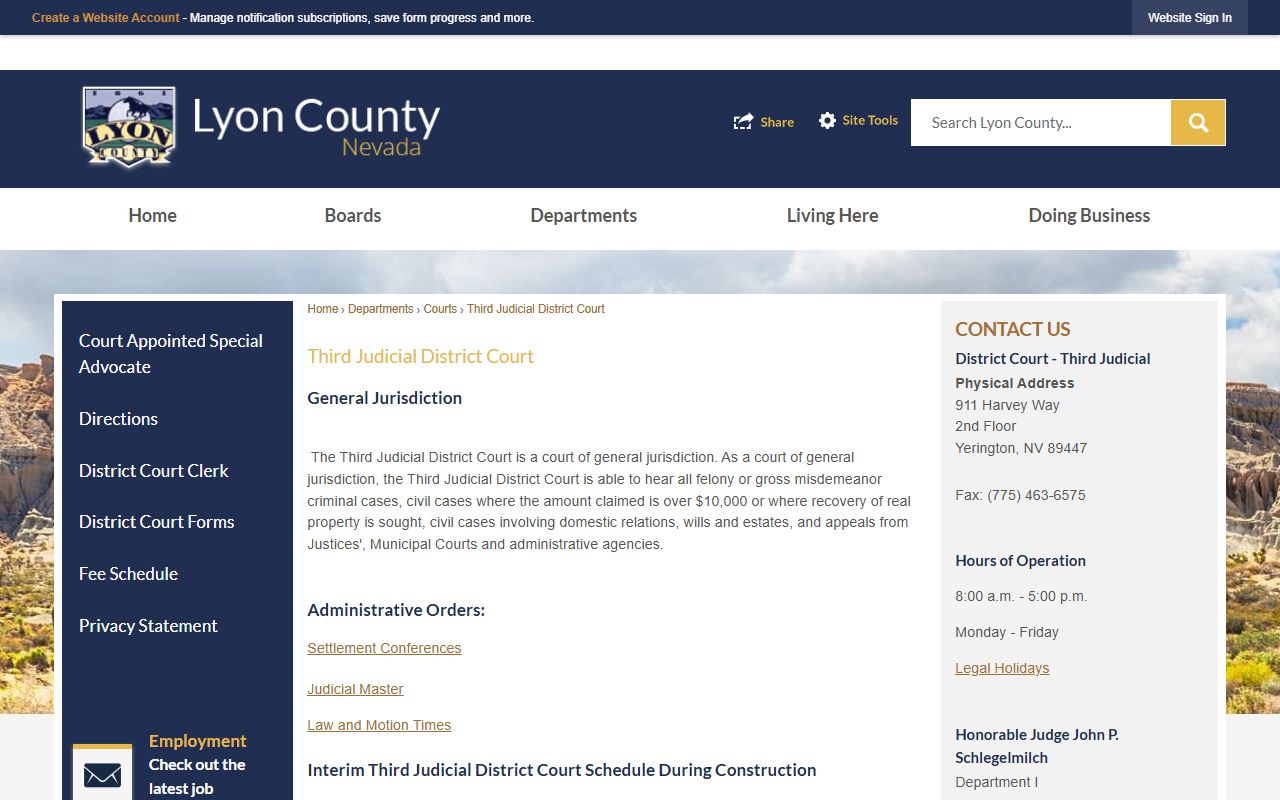 Lyon County District Court records after arrest information